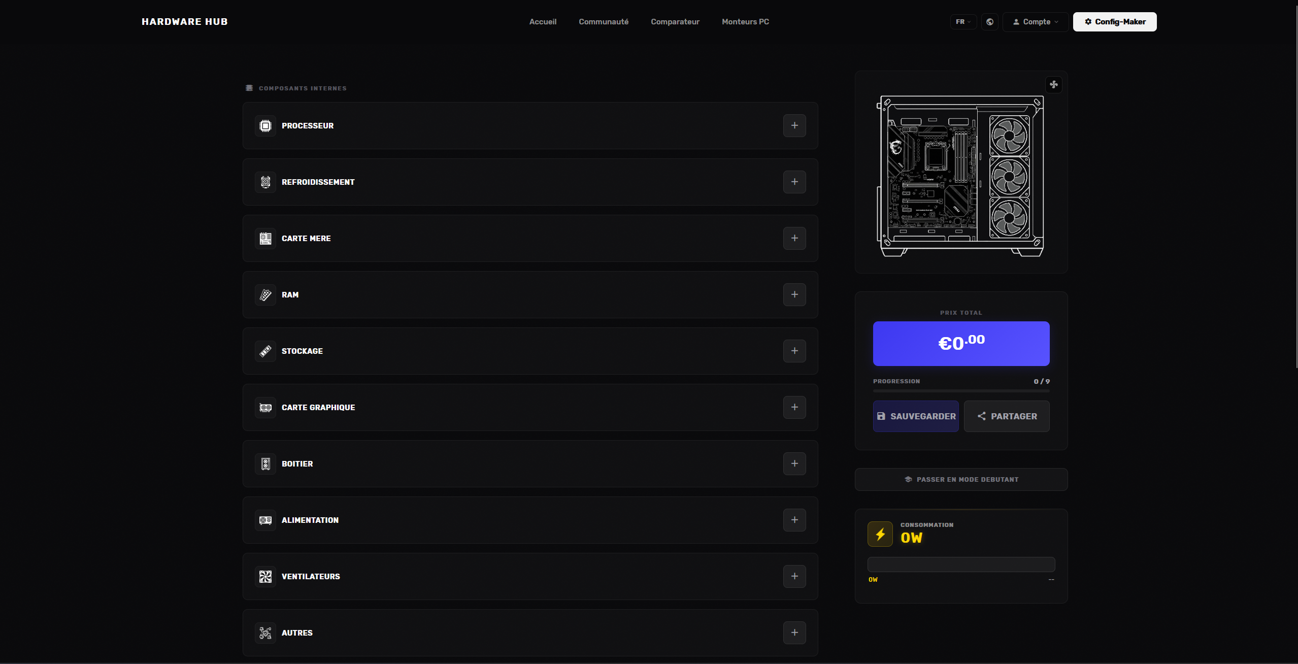 Hardware Hub - Configurateur PC en ligne